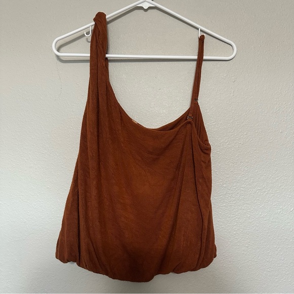 Free People Tops - Free People Rust Brown Bubble Crop Top with removable strap Size L